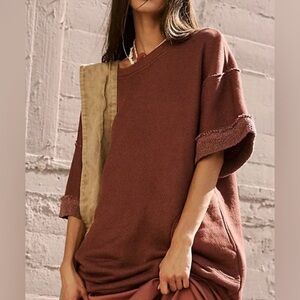 NWT Free People Beach free-est Carolyn Oversized Sweatshirt Canyon Sunset Small